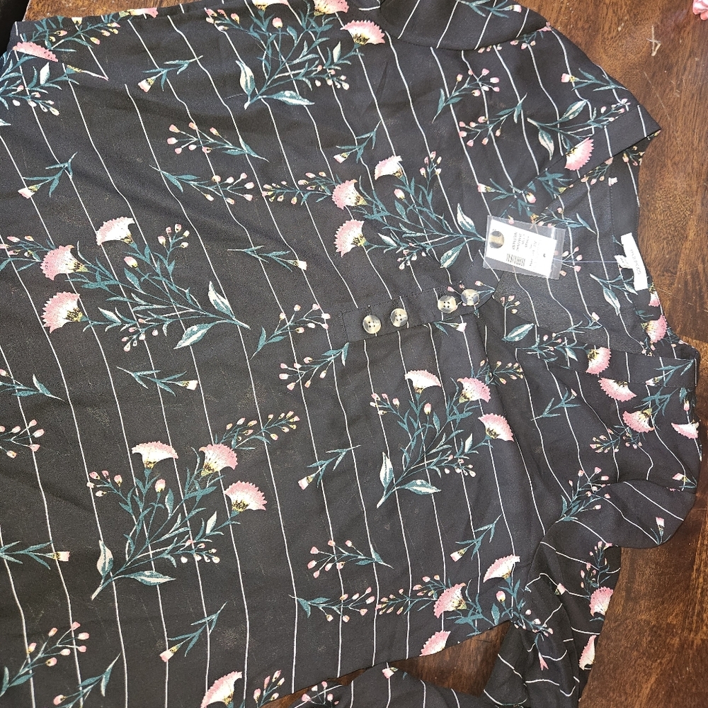 Maurices Black Floral Blouse